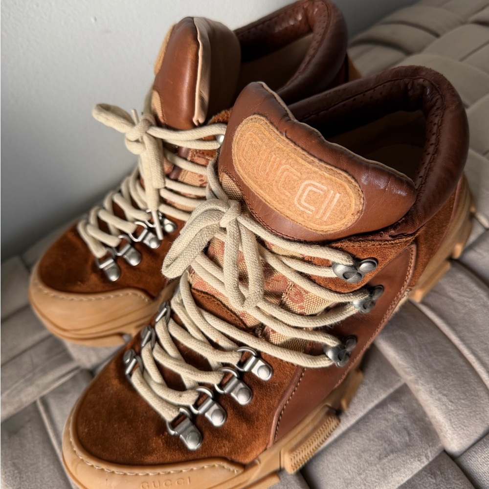 Gucci Mans Flashtrek GG Supreme Hiking Fashion Sneaker US 10-10.5 - Picture 7 of 16